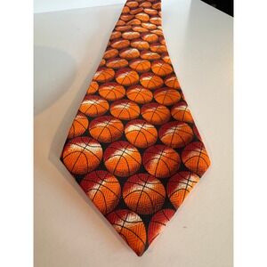 A.‎ Rogers Basketball Print Neck Tie Orange Sports Novelty Tie Coach Gift